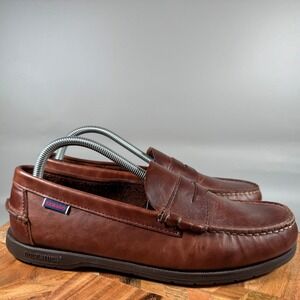 Sebago Docksides Penny Loafer Shoes Brown Leather Men Size 8.5 Slip On
